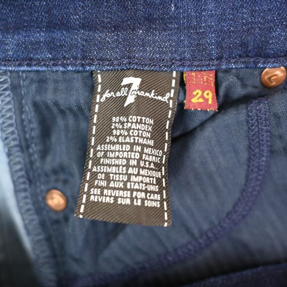 7 For All Mankind Gwenevere Denim Jeans Size 29 With Zipper Accents - Picture 9 of 9